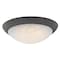Westinghouse 3.5 in. H X 11 in. W X 11 in. L Oil Rubbed Bronze Bronze/White Ceiling Light 63089 - alternate 1